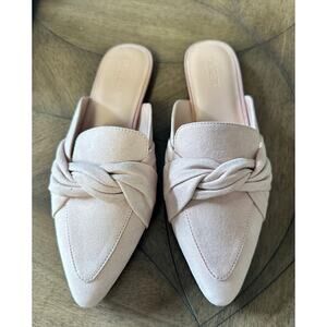 J Crew Women's Soft Pink Mule Pointed Toe Slides - Easy Slip On NWOT